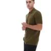 Polo de punto texturizado Sander en verde oliva oscuro