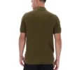 Polo de punto texturizado Sander en verde oliva oscuro