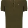 Polo de punto texturizado Sander en verde oliva oscuro