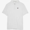 Polo de tenis blanco de manga corta de pantalones cortos