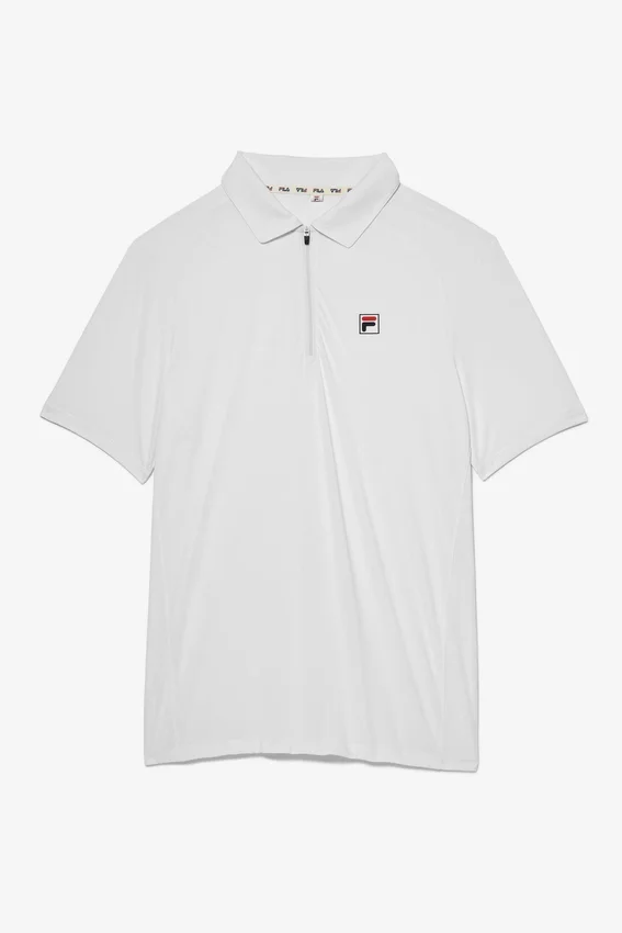 Polo de tenis blanco de manga corta de pantalones cortos