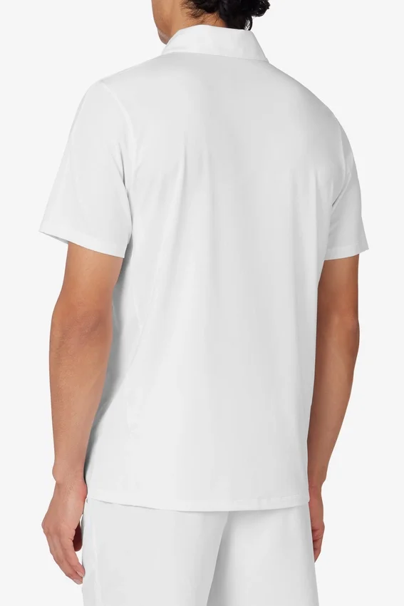 Polo de tenis blanco de manga corta de pantalones cortos