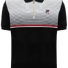 Polo de terciopelo negro con cremallera Paco