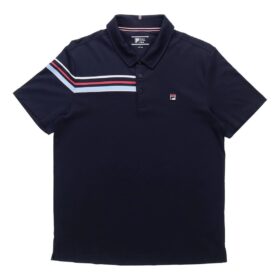 Polo deportivo casual de pantalones cortos con rayas de colores contrastantes para hombre, azul