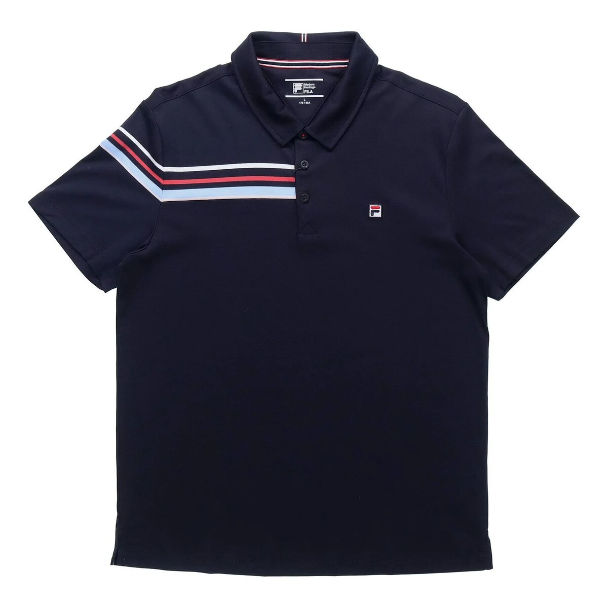 Polo deportivo casual de pantalones cortos con rayas de colores contrastantes para hombre, azul