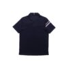 Polo deportivo casual de pantalones cortos con rayas de colores contrastantes para hombre, azul