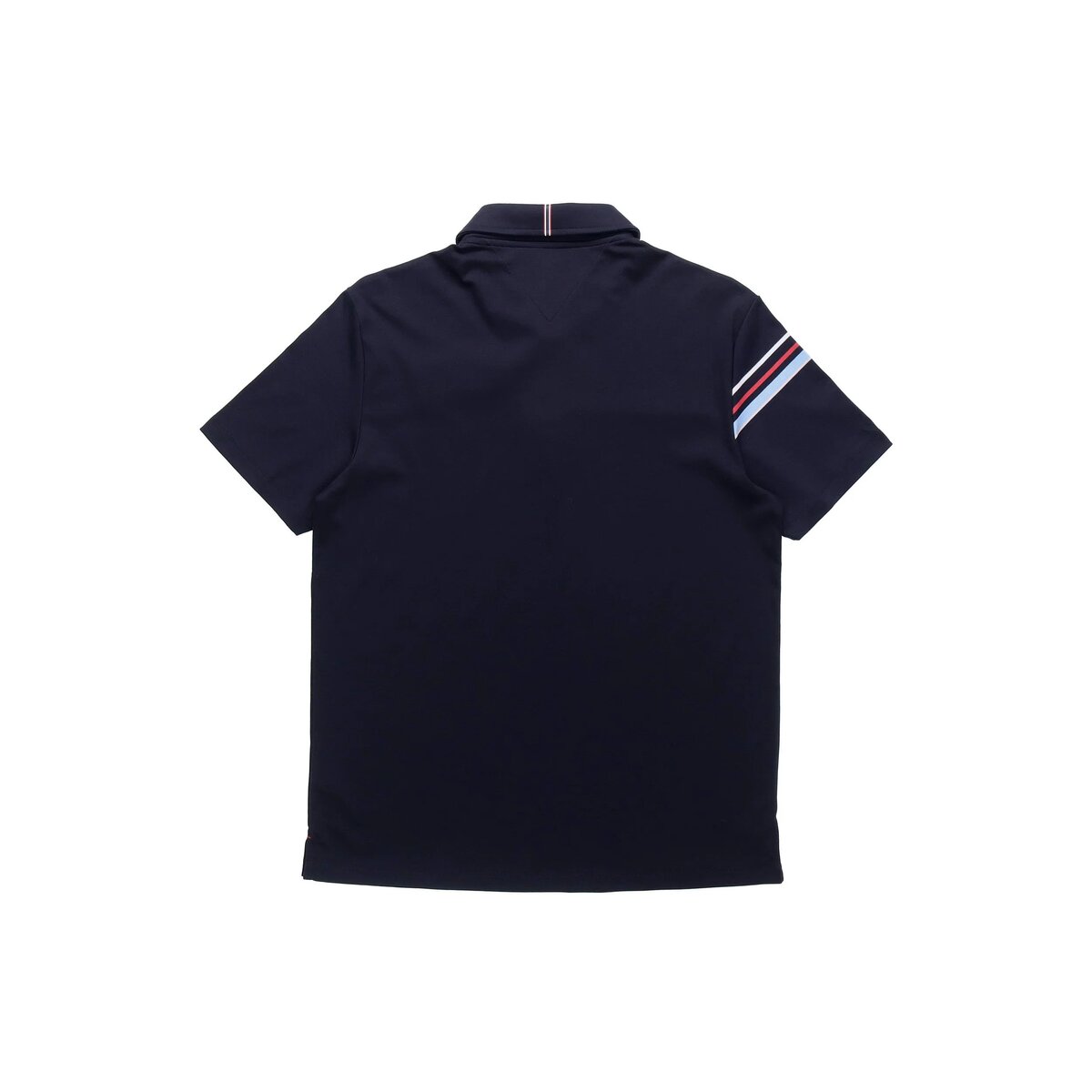 Polo deportivo casual de pantalones cortos con rayas de colores contrastantes para hombre, azul
