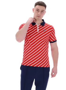 Polo Fila Jaye con rayas diagonales en rojo