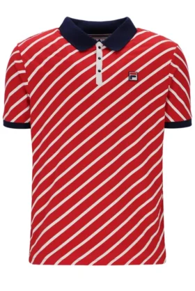Polo Fila Jaye con rayas diagonales en rojo