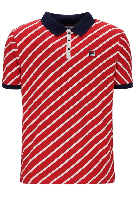 Polo Fila Jaye con rayas diagonales en rojo