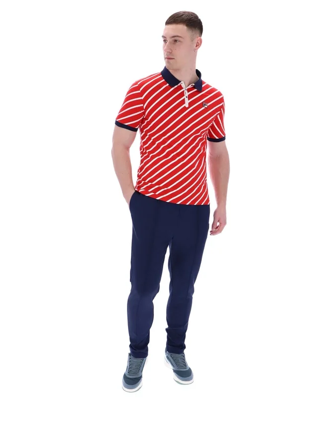 Polo Fila Jaye con rayas diagonales en rojo