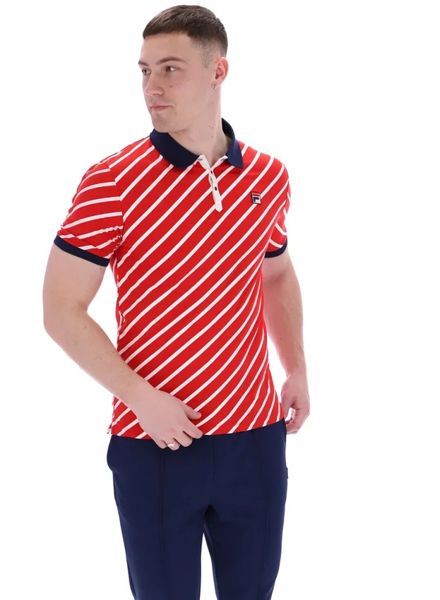Polo Fila Jaye con rayas diagonales en rojo