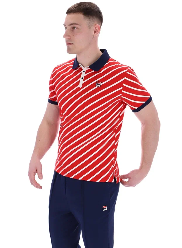 Polo Fila Jaye con rayas diagonales en rojo