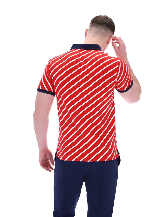 Polo Fila Jaye con rayas diagonales en rojo