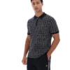 Polo negro con cremallera de punto jacquard Jackson