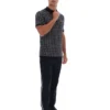 Polo negro con cremallera de punto jacquard Jackson