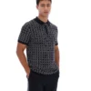 Polo negro con cremallera de punto jacquard Jackson