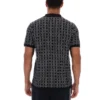 Polo negro con cremallera de punto jacquard Jackson