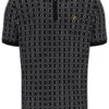 Polo negro con cremallera de punto jacquard Jackson
