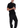 Polo negro de punto texturizado Sander