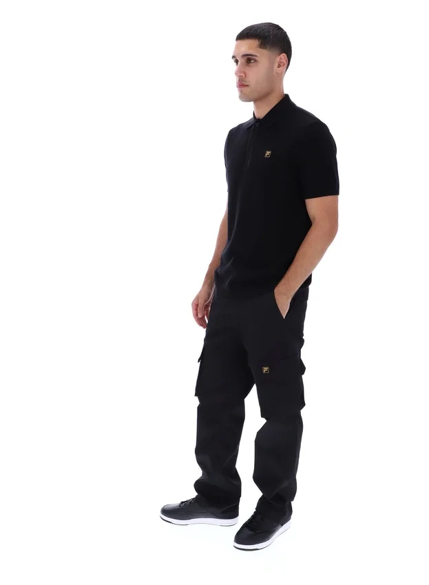 Polo negro de punto texturizado Sander