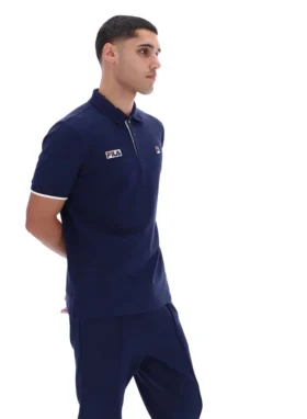 Polo Pablo de Fila en azul deslumbrante con tres botones y ribete