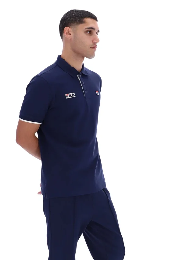Polo Pablo de Fila en azul deslumbrante con tres botones y ribete
