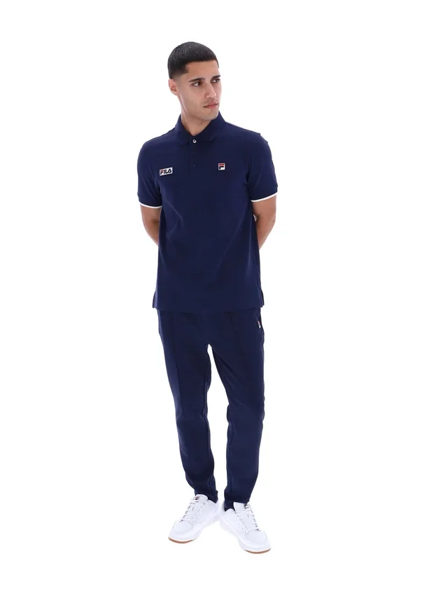 Polo Pablo de Fila en azul deslumbrante con tres botones y ribete