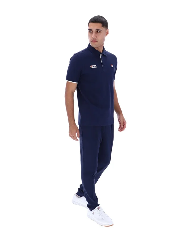 Polo Pablo de Fila en azul deslumbrante con tres botones y ribete