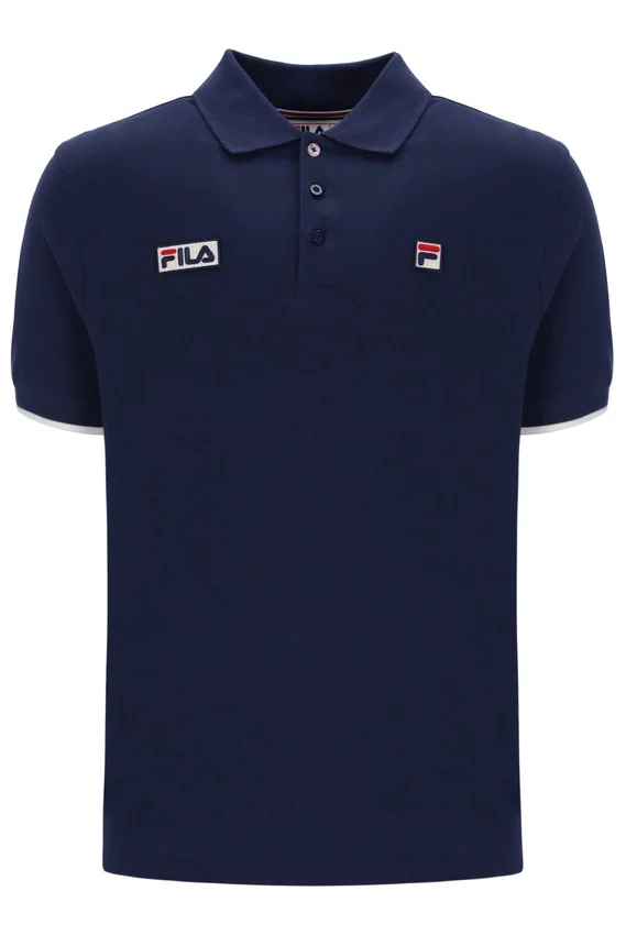 Polo Pablo de Fila en azul deslumbrante con tres botones y ribete