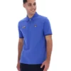 Polo Pablo de tres botones con ribete en azul deslumbrante