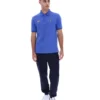Polo Pablo de tres botones con ribete en azul deslumbrante