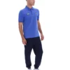 Polo Pablo de tres botones con ribete en azul deslumbrante