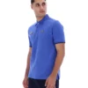 Polo Pablo de tres botones con ribete en azul deslumbrante