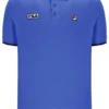 Polo Pablo de tres botones con ribete en azul deslumbrante