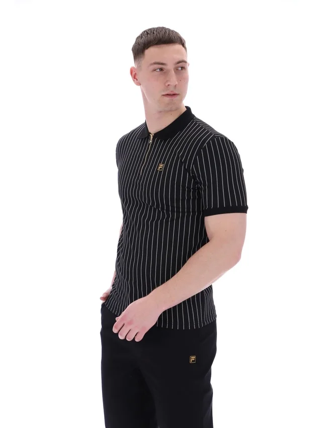 Polo Patton con rayas jacquard en negro