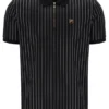 Polo Patton con rayas jacquard en negro