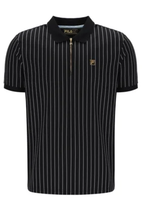 Polo Patton con rayas jacquard en negro
