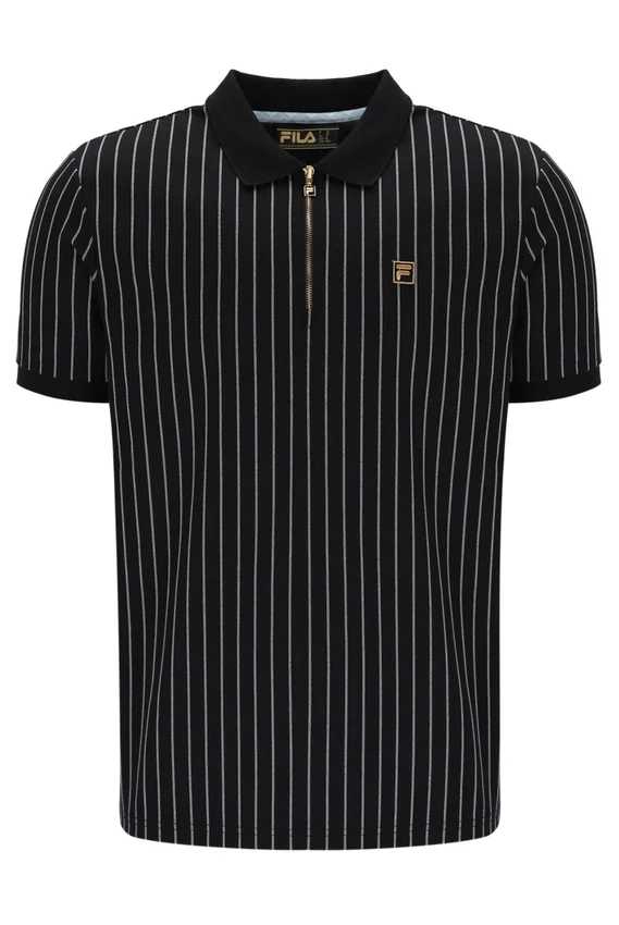 Polo Patton con rayas jacquard en negro