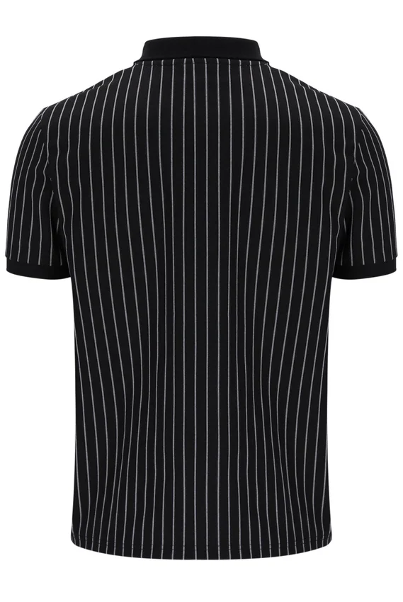 Polo Patton con rayas jacquard en negro