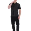Polo Patton con rayas jacquard en negro