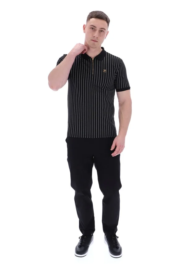 Polo Patton con rayas jacquard en negro