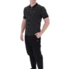 Polo Patton con rayas jacquard en negro
