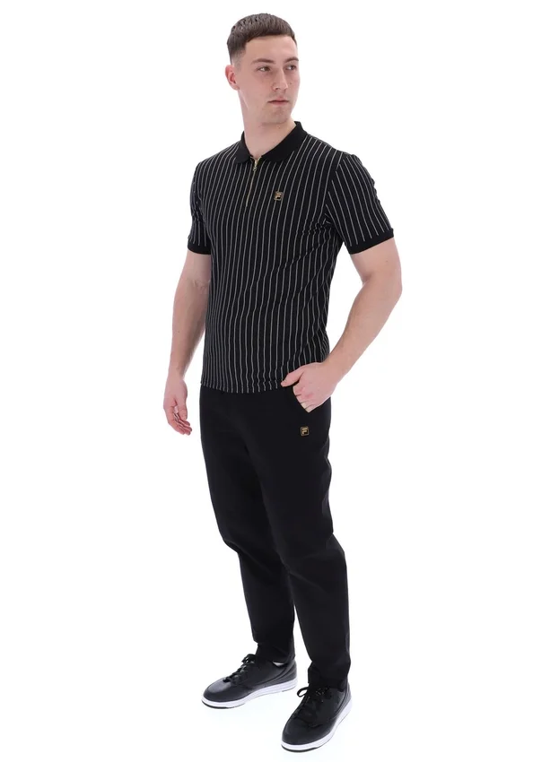 Polo Patton con rayas jacquard en negro