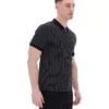 Polo Patton con rayas jacquard en negro