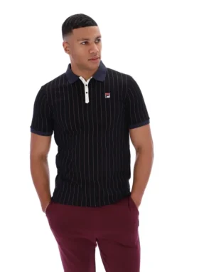 Polo rayado clásico vintage BB1 negro