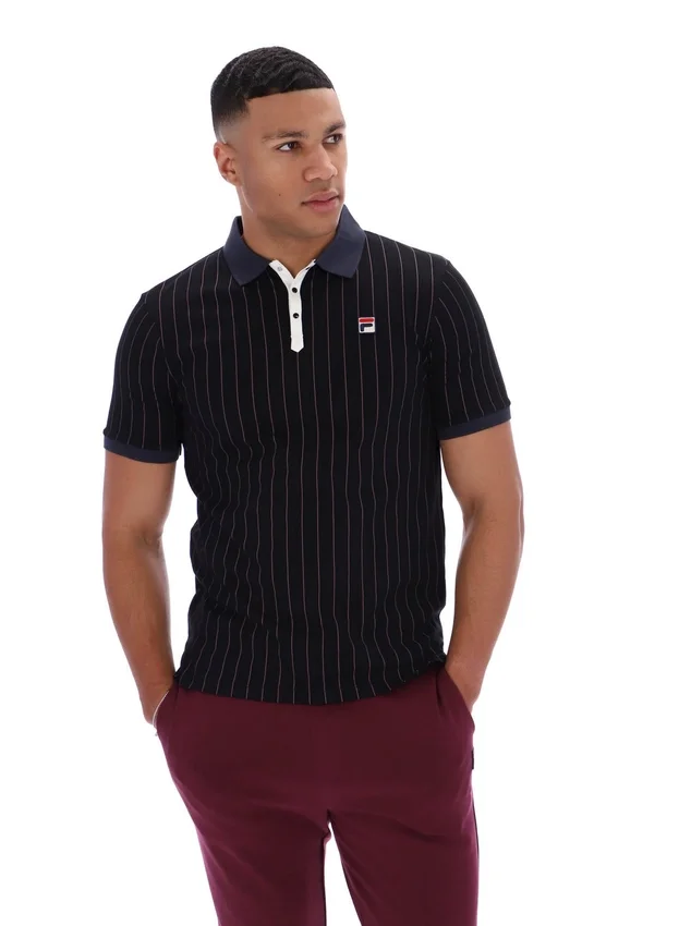 Polo rayado clásico vintage BB1 negro
