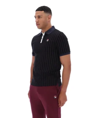 Polo rayado clásico vintage BB1 negro
