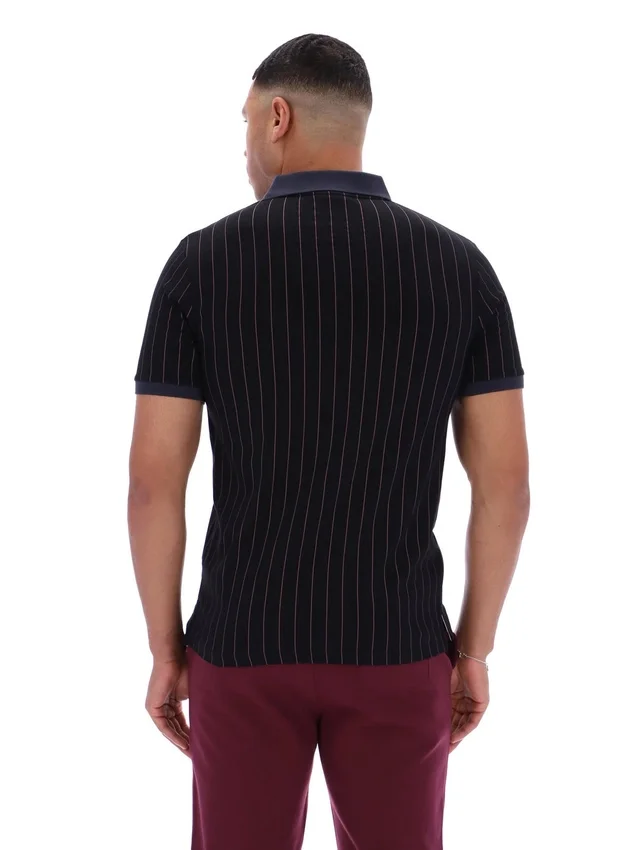 Polo rayado clásico vintage BB1 negro