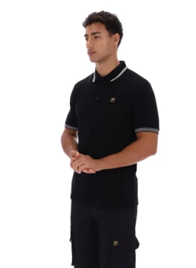 Polo Soren 2 negro con ribetes